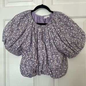 Free the Roses 
Floral Puff Sleeve Blouse